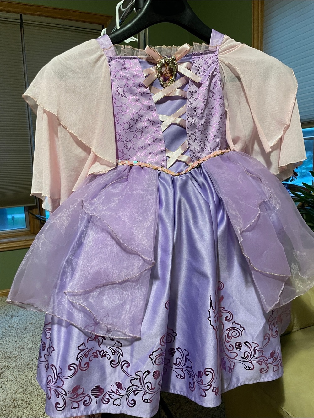 Tangled Princess Costume Dress with Pink Capelet - Kids